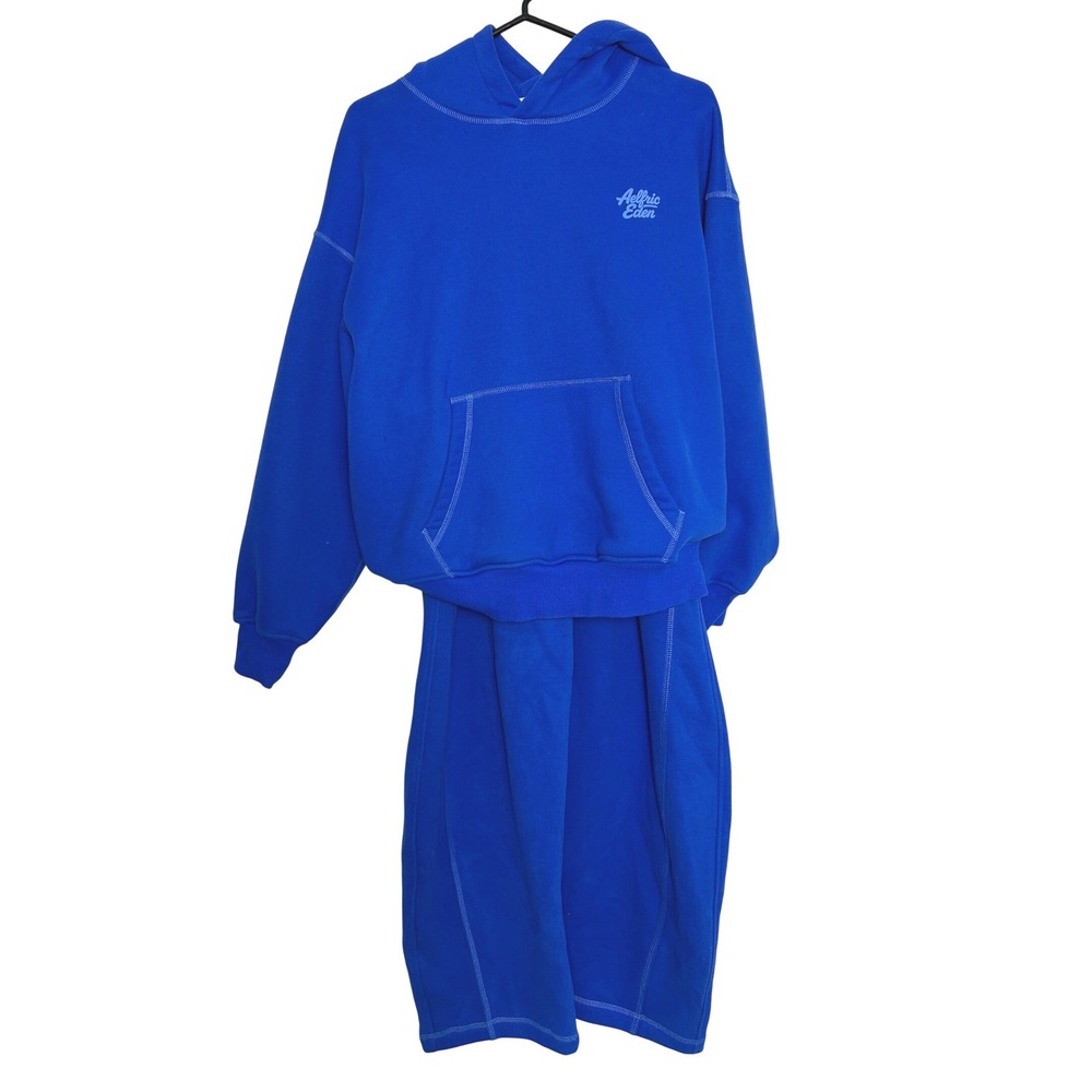 AELFRIC EDEN Souffle Classic Cloud Hoodie Set Unisex Blue‎ Size XS Barrel soft